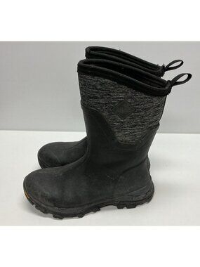 Original Muck Boots Arctic Ice + Grip Mid Rain Boots Women's Black Pull On Sz 9
